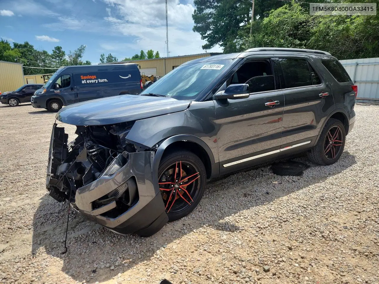 1FM5K8D80GGA33415 2016 Ford Explorer Xlt