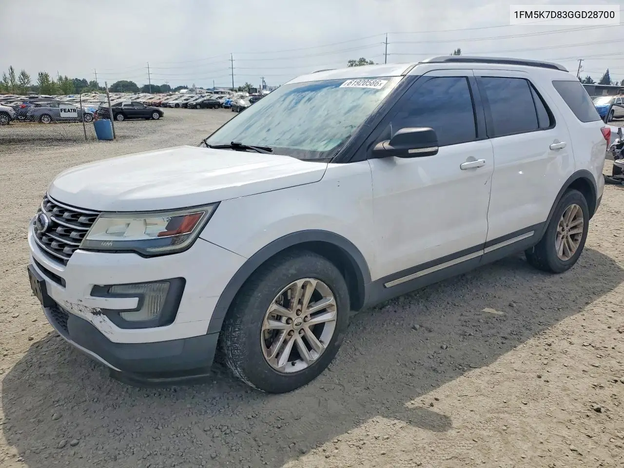 2016 Ford Explorer Xlt VIN: 1FM5K7D83GGD28700 Lot: 61920586