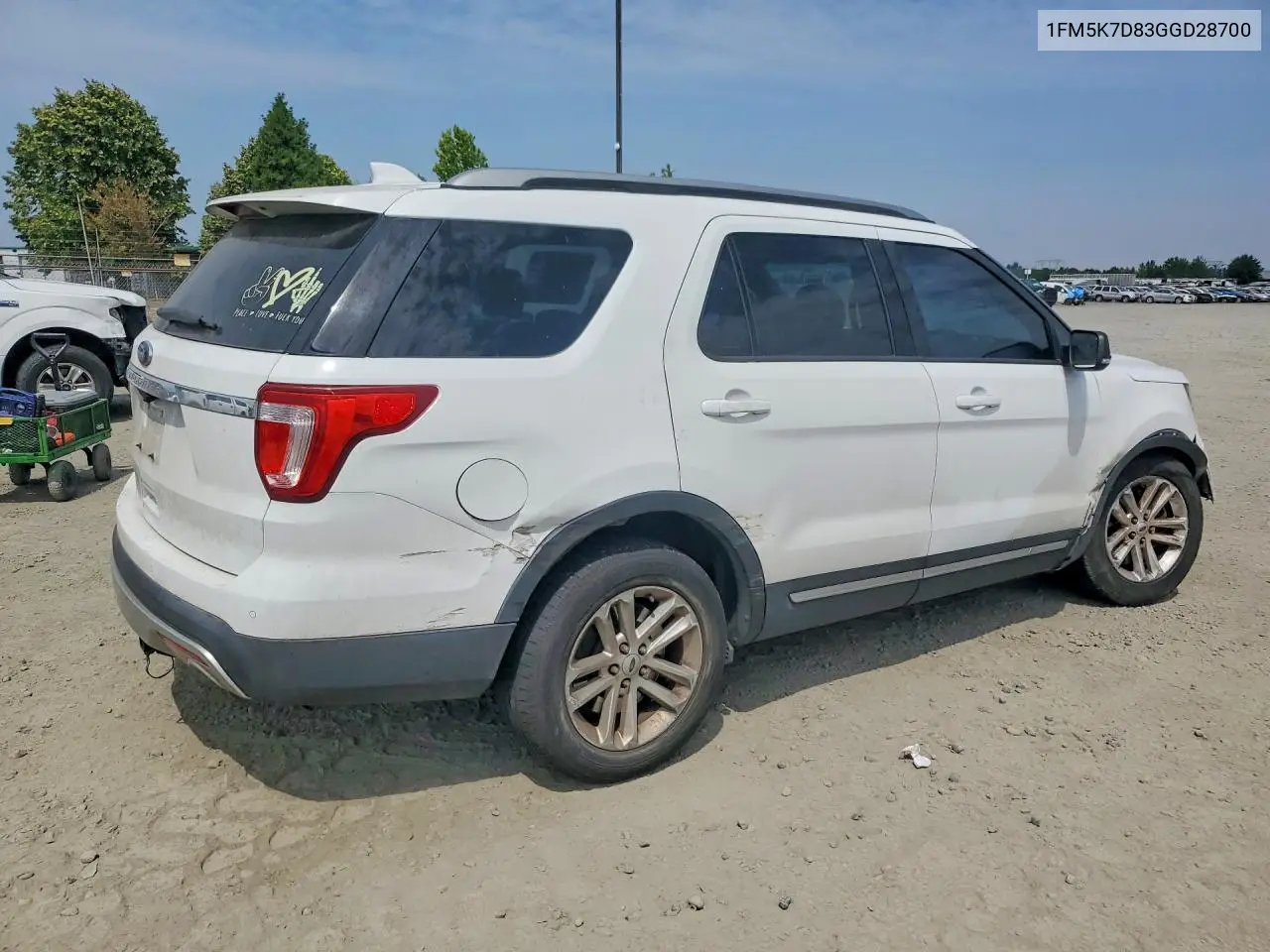 2016 Ford Explorer Xlt VIN: 1FM5K7D83GGD28700 Lot: 61920586