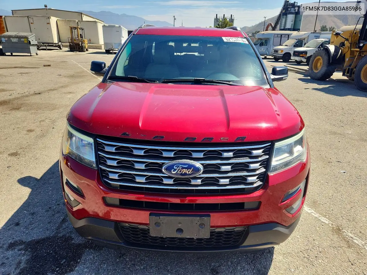 2016 Ford Explorer Xlt VIN: 1FM5K7D83GGA85986 Lot: 62166046