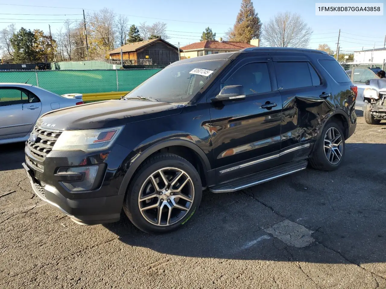 1FM5K8D87GGA43858 2016 Ford Explorer Xlt
