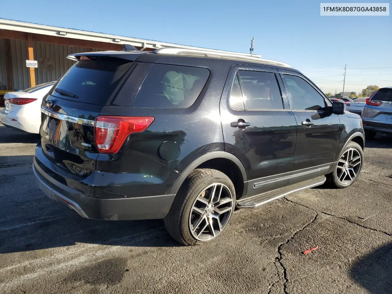 1FM5K8D87GGA43858 2016 Ford Explorer Xlt