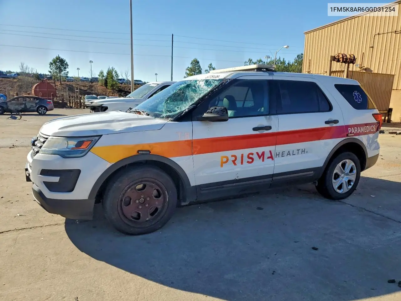 1FM5K8AR6GGD31254 2016 Ford Explorer Police Interceptor