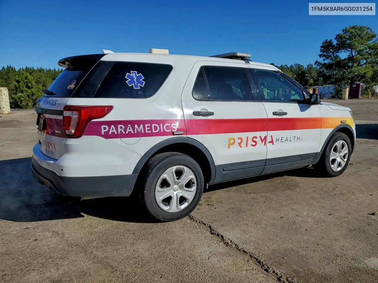 1FM5K8AR6GGD31254 2016 Ford Explorer Police Interceptor