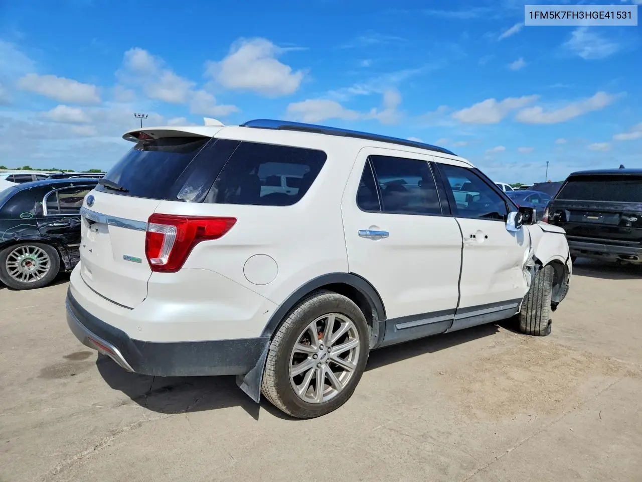 2017 Ford Explorer Limited VIN: 1FM5K7FH3HGE41531 Lot: 57082576