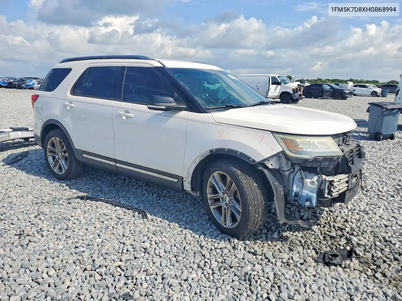 2017 Ford Explorer Xlt VIN: 1FM5K7D8XHGB68994 Lot: 57893046