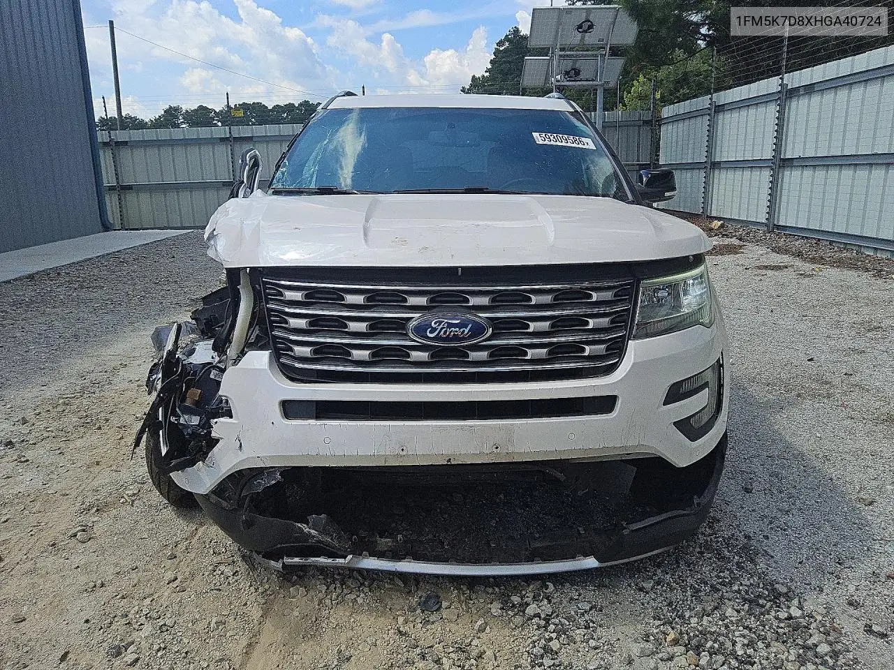 2017 Ford Explorer Xlt VIN: 1FM5K7D8XHGA40724 Lot: 59309586