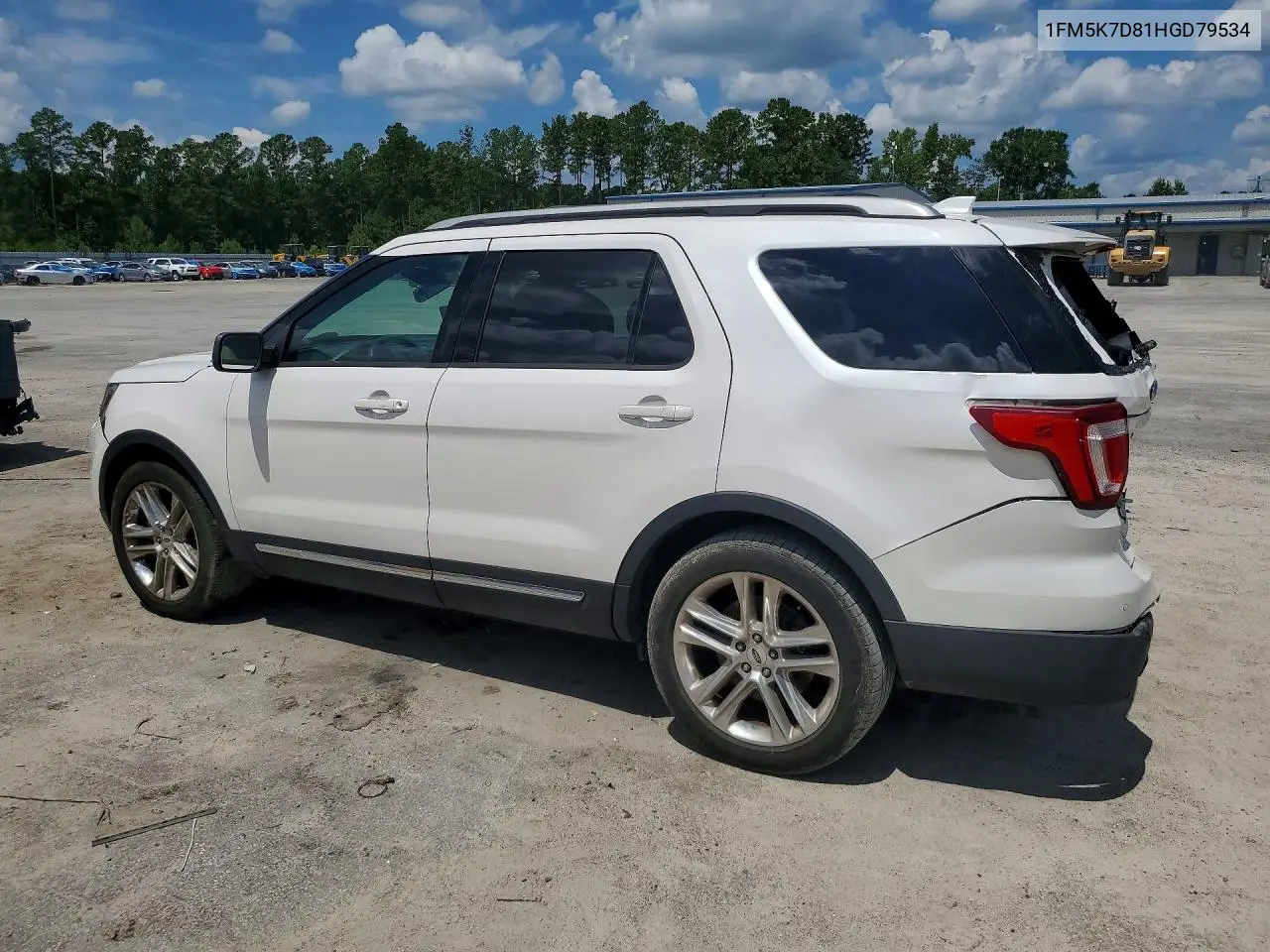 2017 Ford Explorer Xlt VIN: 1FM5K7D81HGD79534 Lot: 60914976