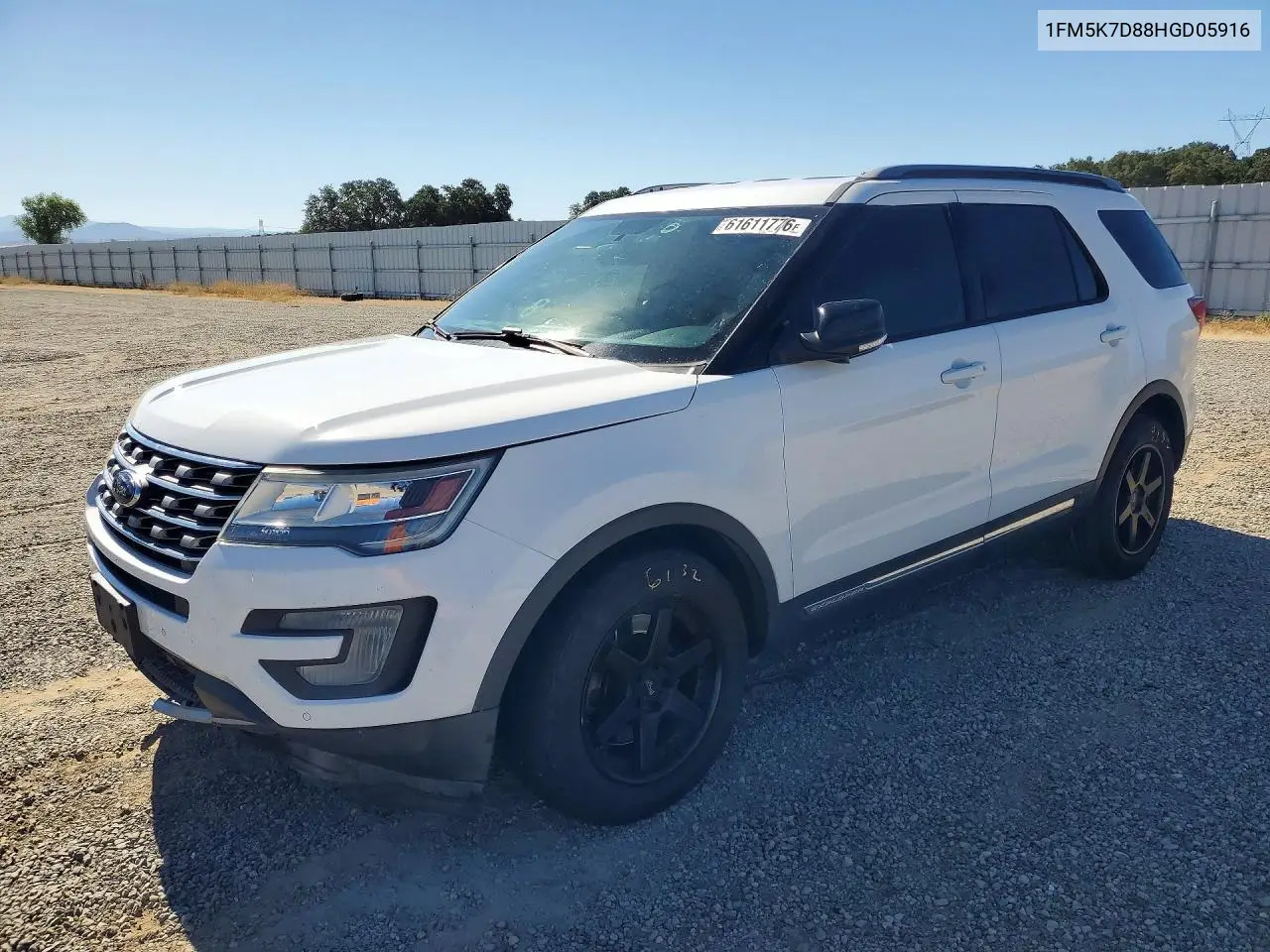 2017 Ford Explorer Xlt VIN: 1FM5K7D88HGD05916 Lot: 61611776