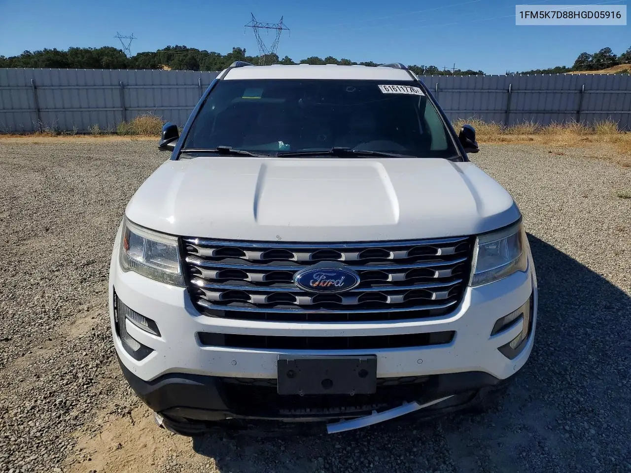 2017 Ford Explorer Xlt VIN: 1FM5K7D88HGD05916 Lot: 61611776