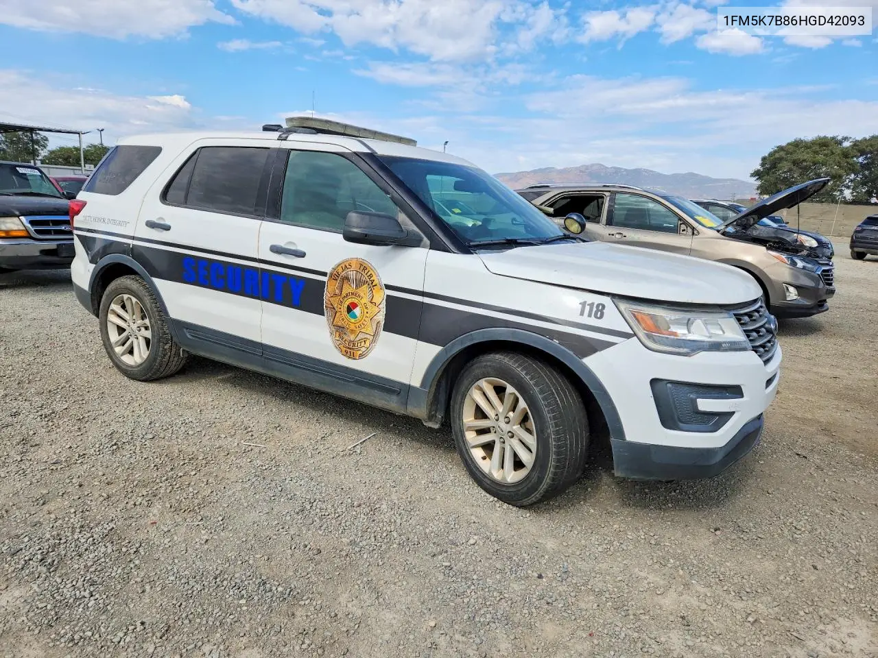 2017 Ford Explorer VIN: 1FM5K7B86HGD42093 Lot: 61748256