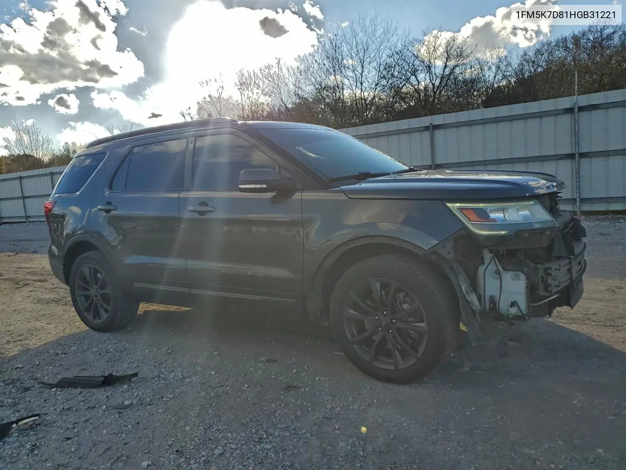 1FM5K7D81HGB31221 2017 Ford Explorer Xlt