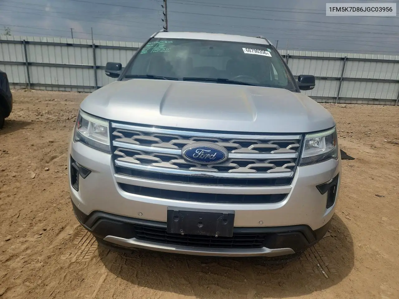 2018 Ford Explorer Xlt VIN: 1FM5K7D86JGC03956 Lot: 60790356