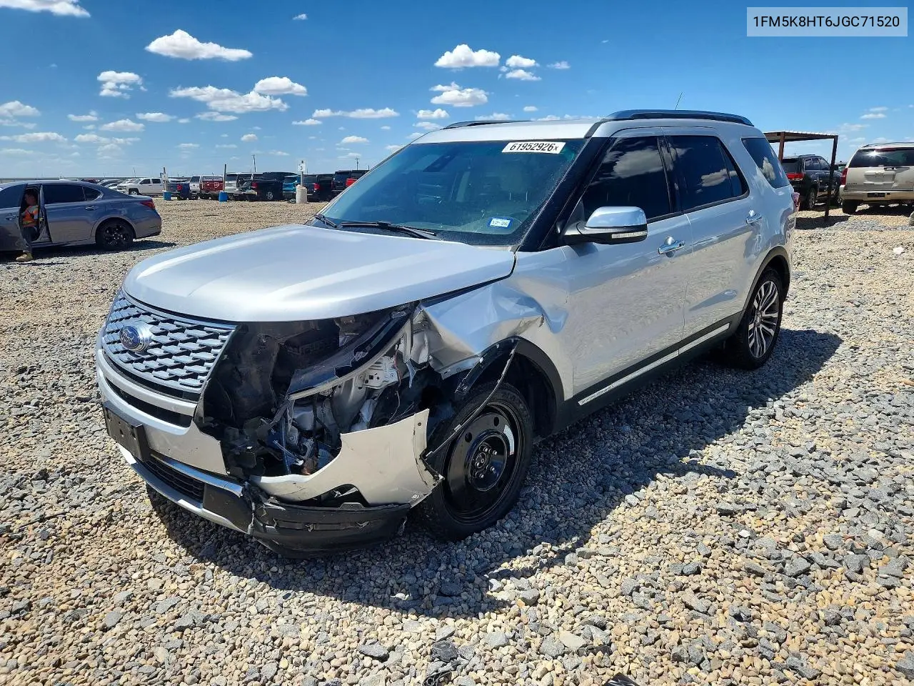 2018 Ford Explorer Platinum VIN: 1FM5K8HT6JGC71520 Lot: 61952926