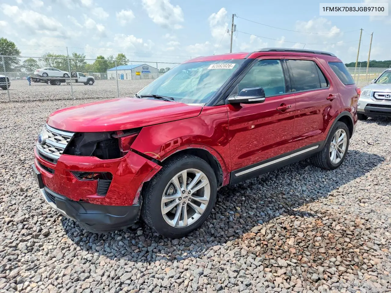 2018 Ford Explorer Xlt VIN: 1FM5K7D83JGB97100 Lot: 62082026