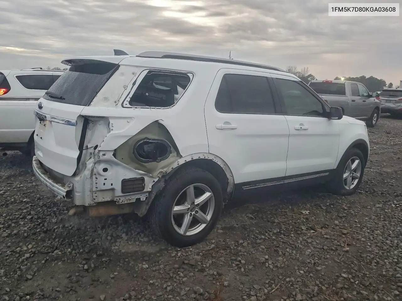 1FM5K7D80KGA03608 2019 Ford Explorer Xlt
