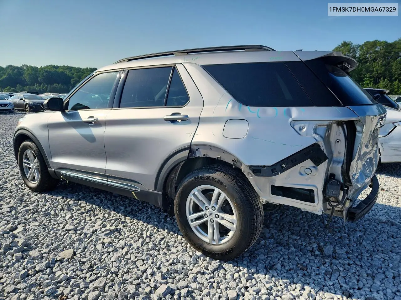2021 Ford Explorer Xlt VIN: 1FMSK7DH0MGA67329 Lot: 57031796