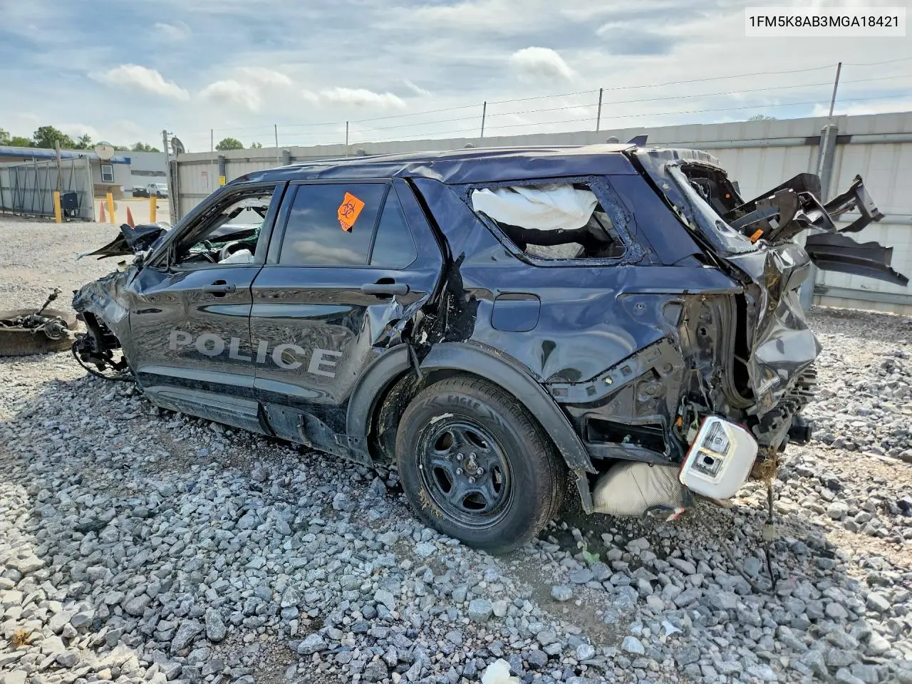 2021 Ford Explorer Police Interceptor VIN: 1FM5K8AB3MGA18421 Lot: 61485836