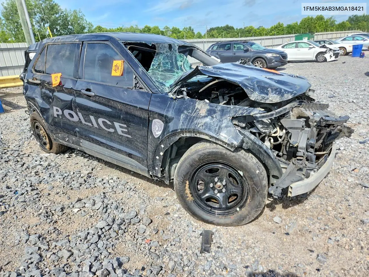 2021 Ford Explorer Police Interceptor VIN: 1FM5K8AB3MGA18421 Lot: 61485836