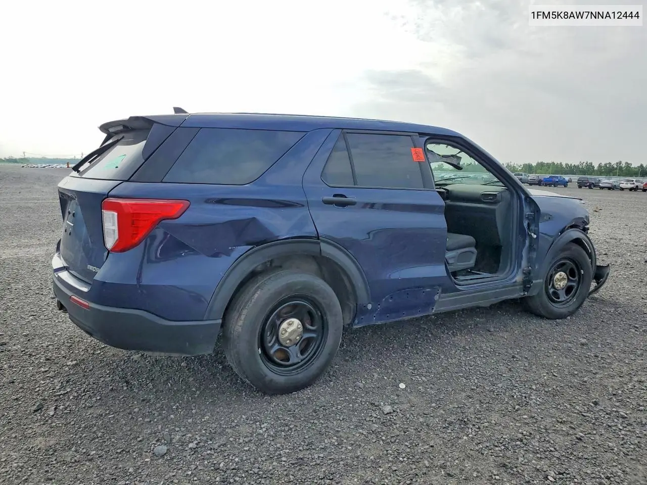 2022 Ford Explorer Police Interceptor VIN: 1FM5K8AW7NNA12444 Lot: 61857296