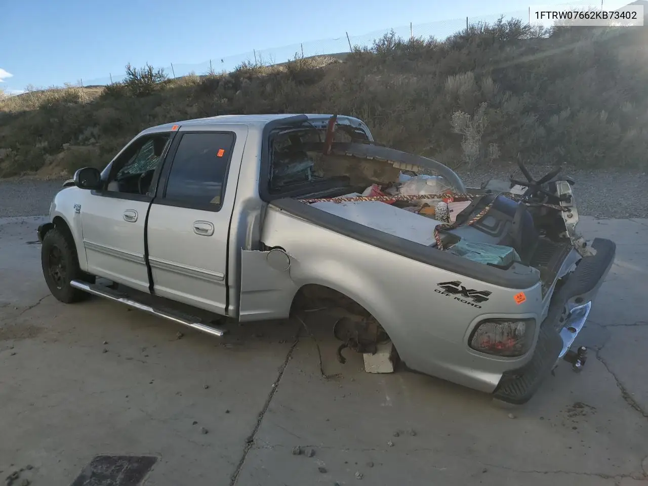 1FTRW07662KB73402 2002 Ford F150 Supercrew