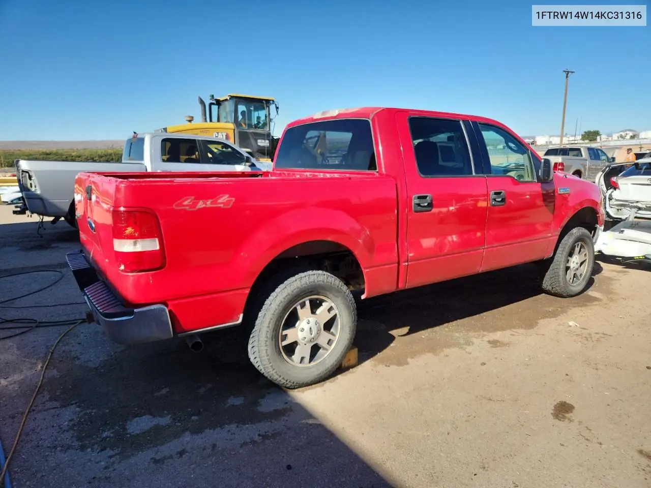 1FTRW14W14KC31316 2004 Ford F150 Supercrew