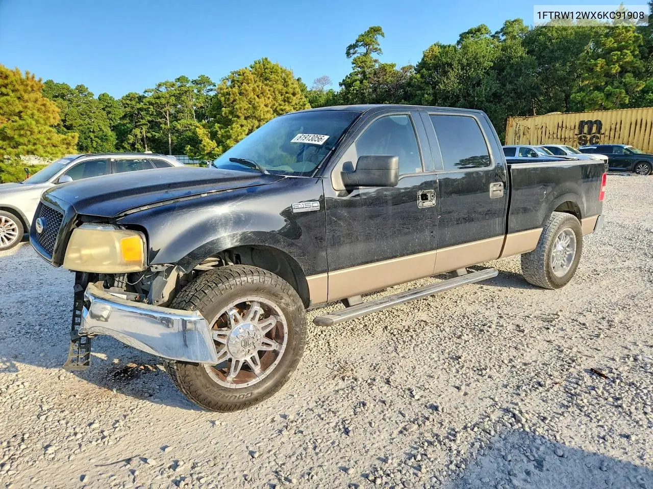 2006 Ford F150 Supercrew VIN: 1FTRW12WX6KC91908 Lot: 61913056