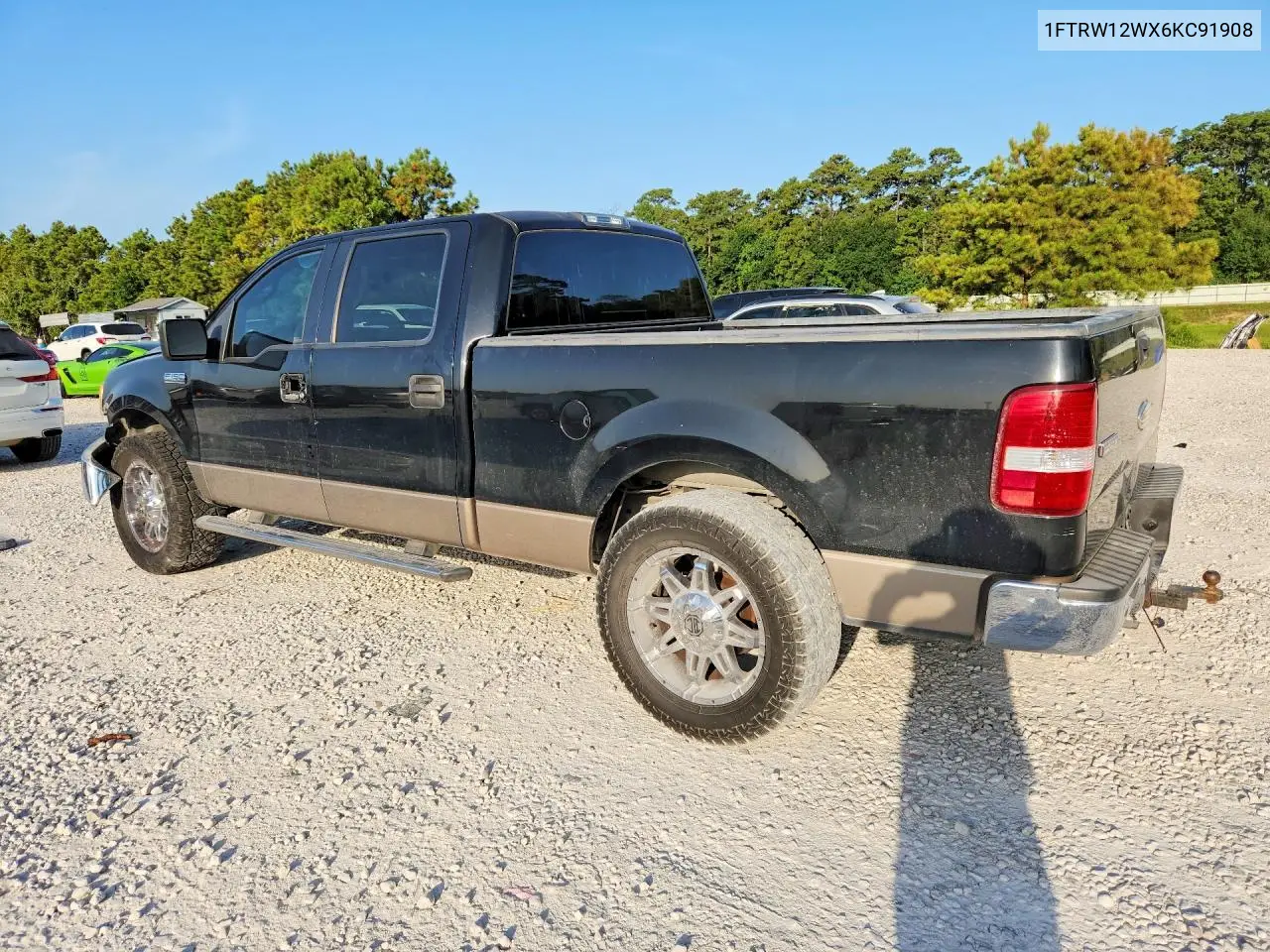 2006 Ford F150 Supercrew VIN: 1FTRW12WX6KC91908 Lot: 61913056