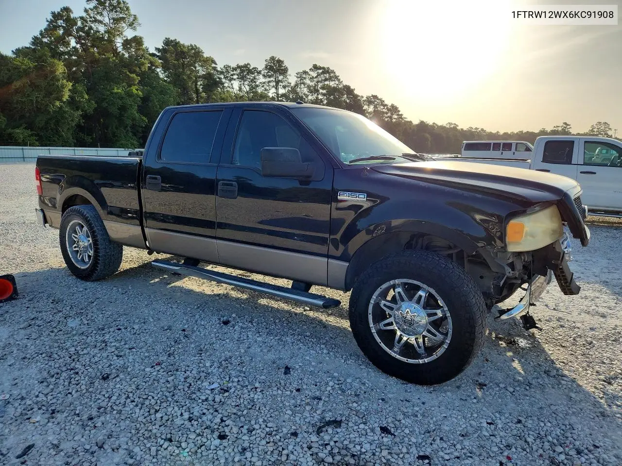 2006 Ford F150 Supercrew VIN: 1FTRW12WX6KC91908 Lot: 61913056