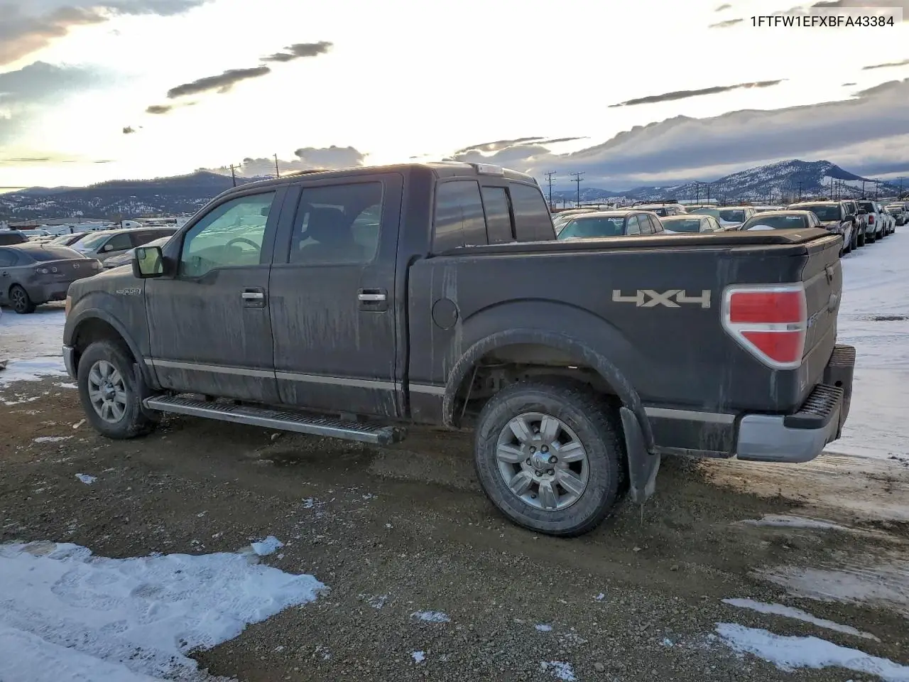1FTFW1EFXBFA43384 2011 Ford F150 Supercrew