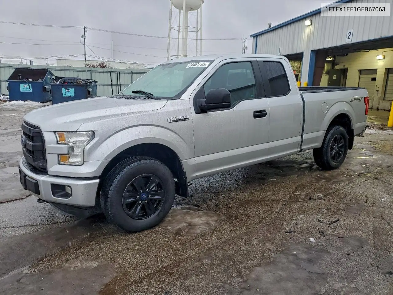 1FTFX1EF1GFB67063 2016 Ford F150 Super Cab
