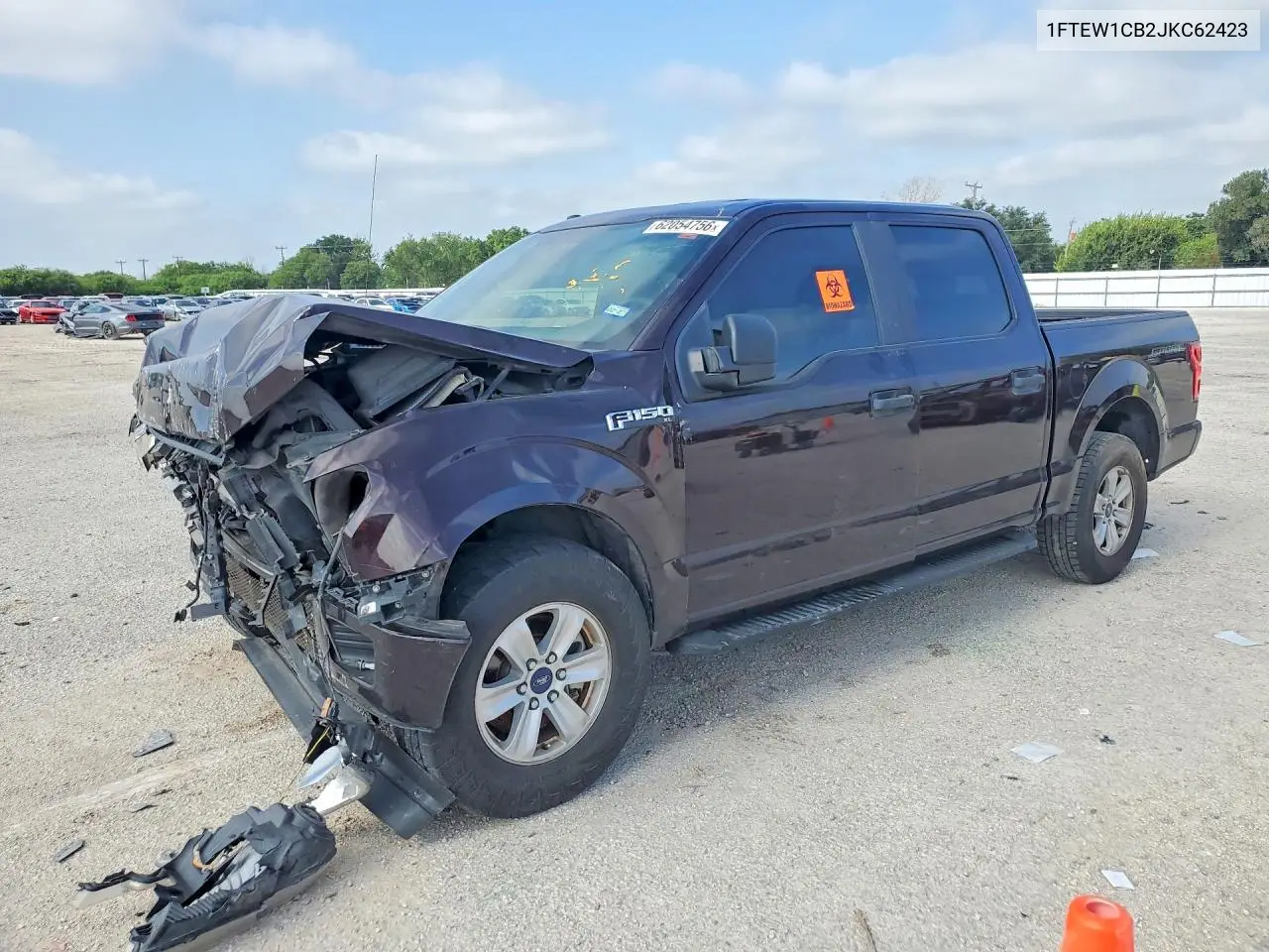 2018 Ford F150 Supercrew VIN: 1FTEW1CB2JKC62423 Lot: 62054756