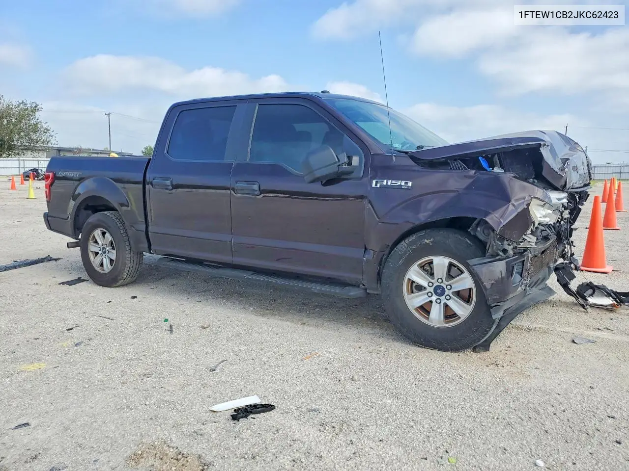 2018 Ford F150 Supercrew VIN: 1FTEW1CB2JKC62423 Lot: 62054756