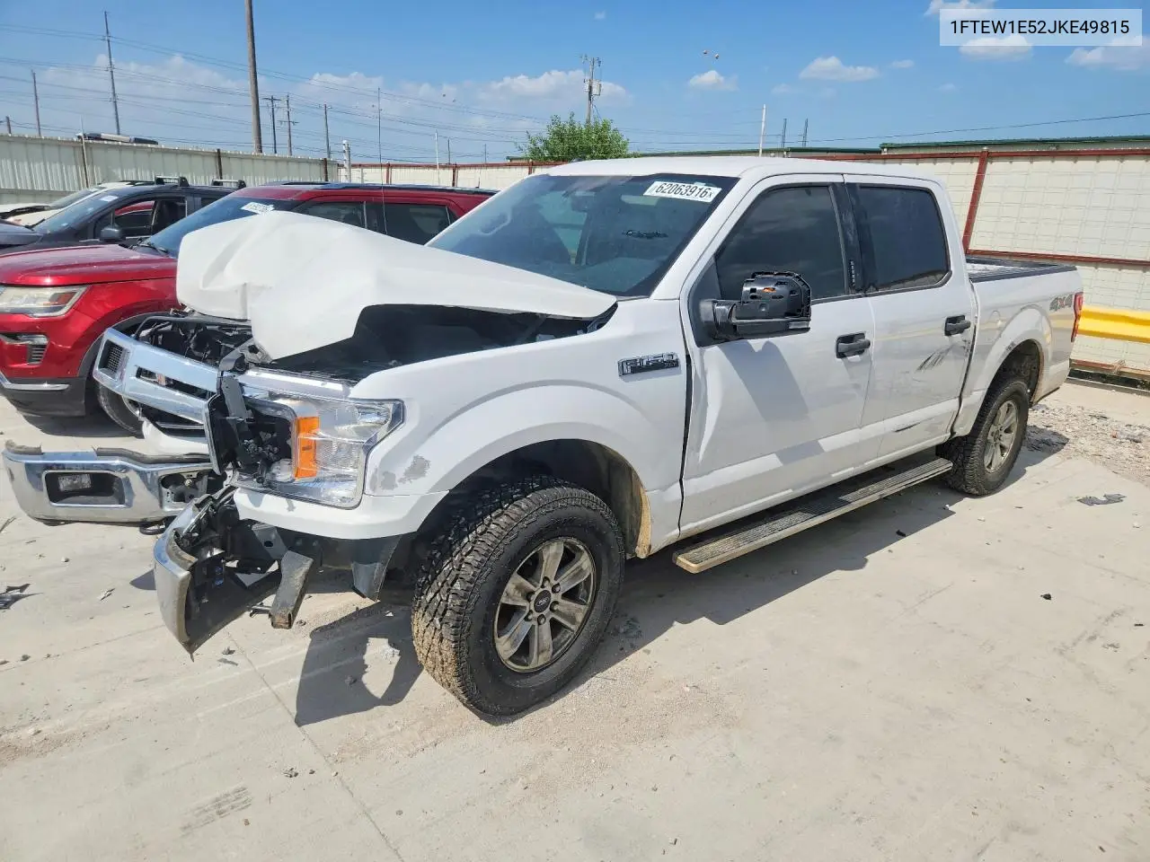 2018 Ford F150 Supercrew VIN: 1FTEW1E52JKE49815 Lot: 62063916