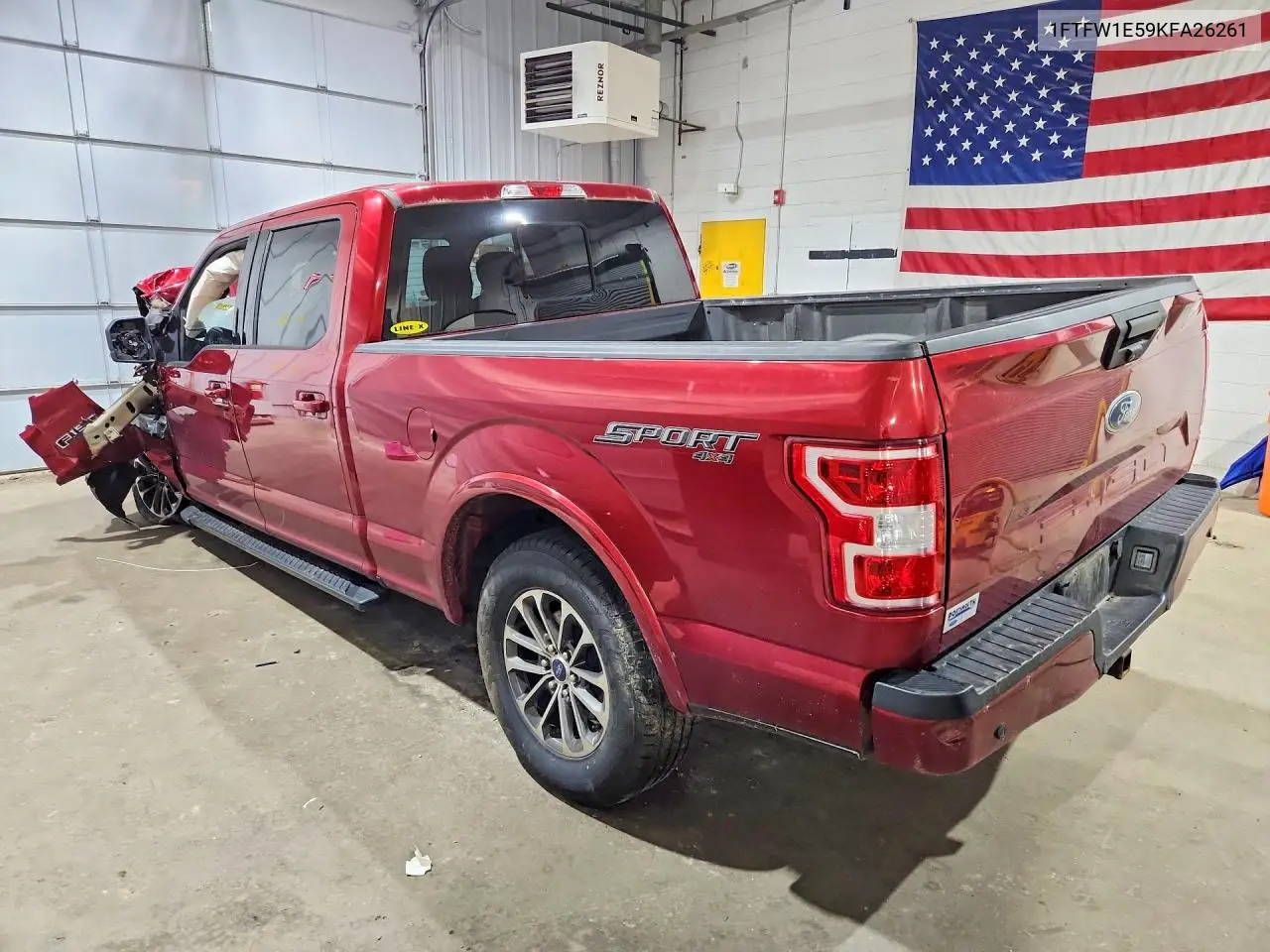2019 Ford F150 Supercrew VIN: 1FTFW1E59KFA26261 Lot: 58185196
