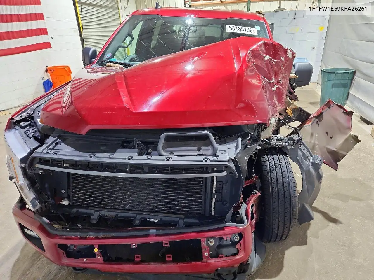 2019 Ford F150 Supercrew VIN: 1FTFW1E59KFA26261 Lot: 58185196