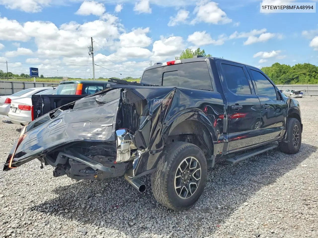 2021 Ford F150 Supercrew VIN: 1FTEW1EP8MFA48994 Lot: 61351056