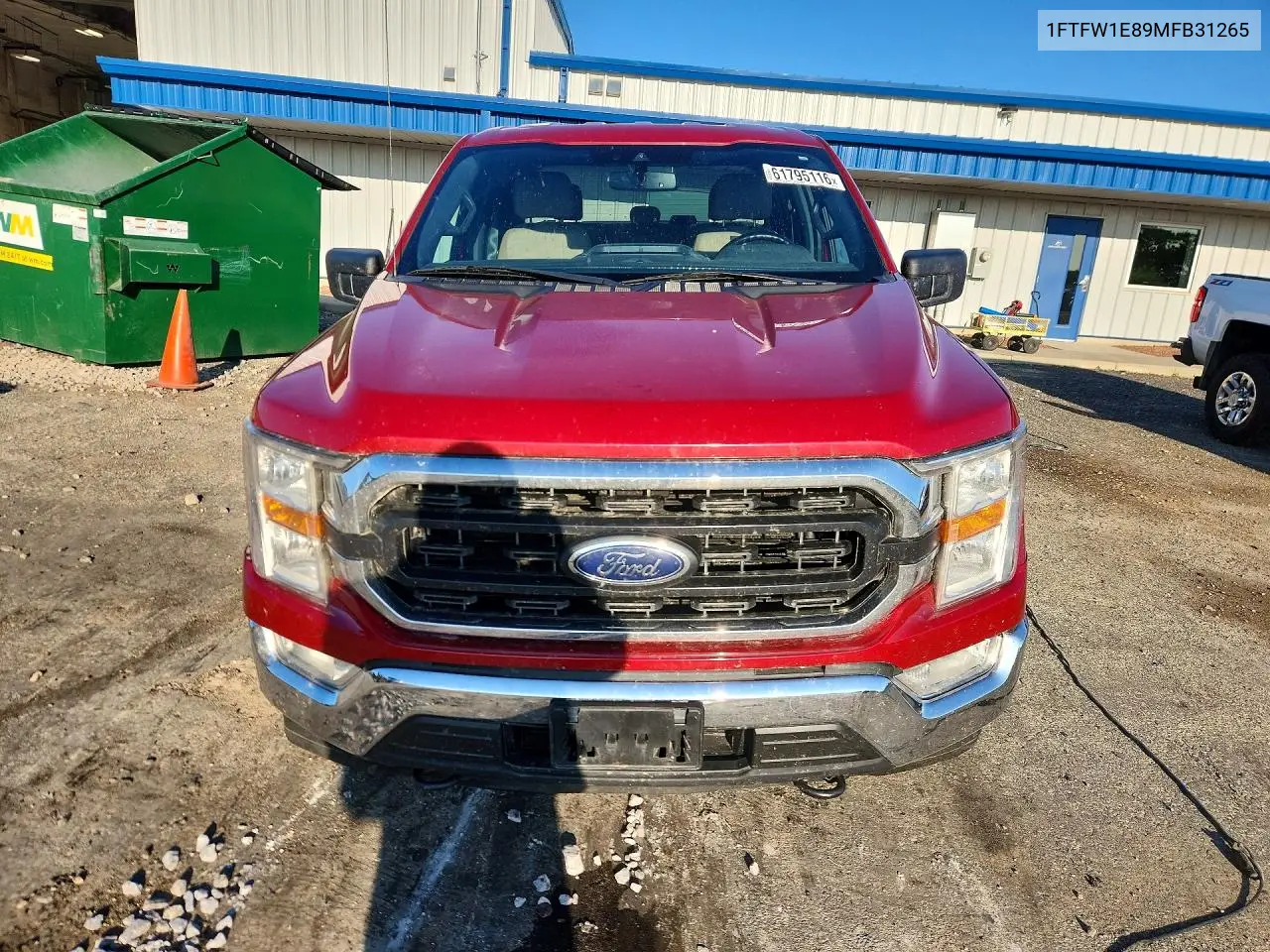 2021 Ford F150 Supercrew VIN: 1FTFW1E89MFB31265 Lot: 61795116