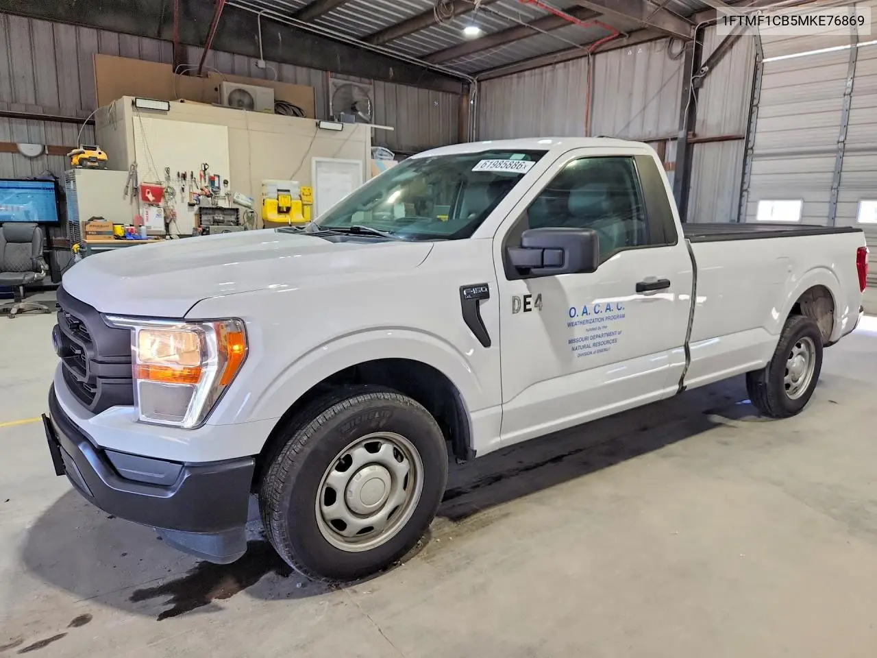 2021 Ford F150 VIN: 1FTMF1CB5MKE76869 Lot: 61985886