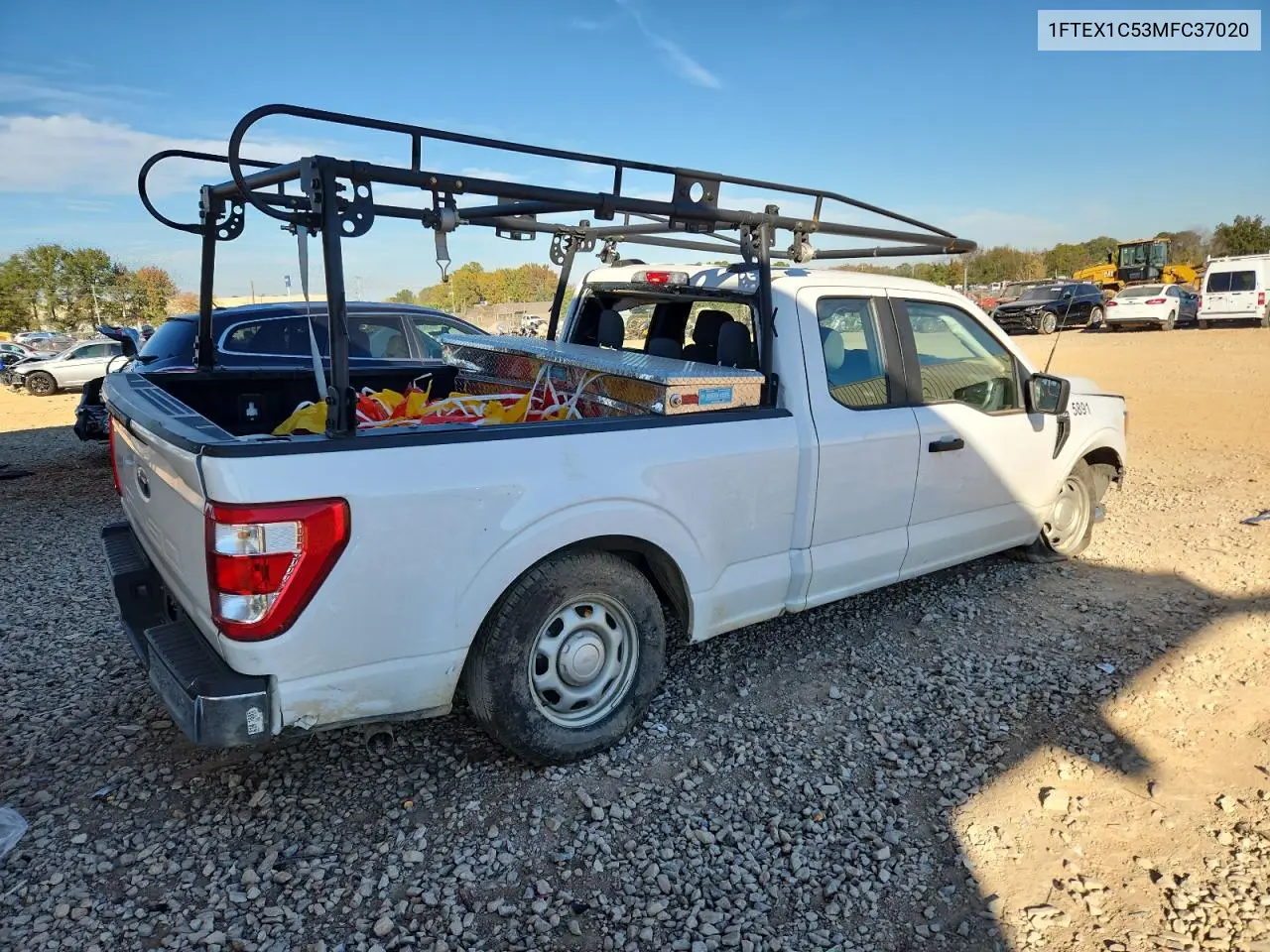1FTEX1C53MFC37020 2021 Ford F150 Super Cab