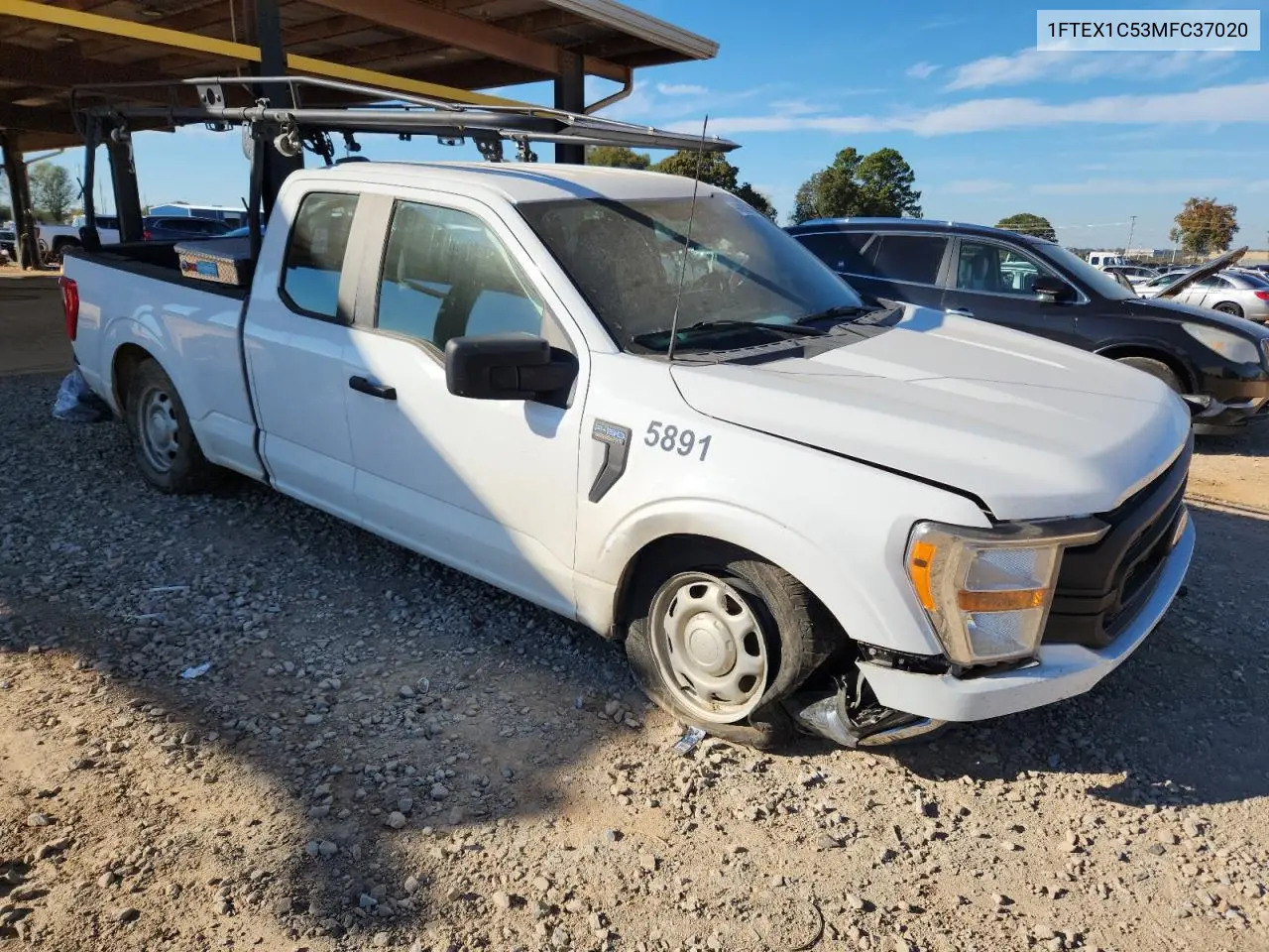 1FTEX1C53MFC37020 2021 Ford F150 Super Cab