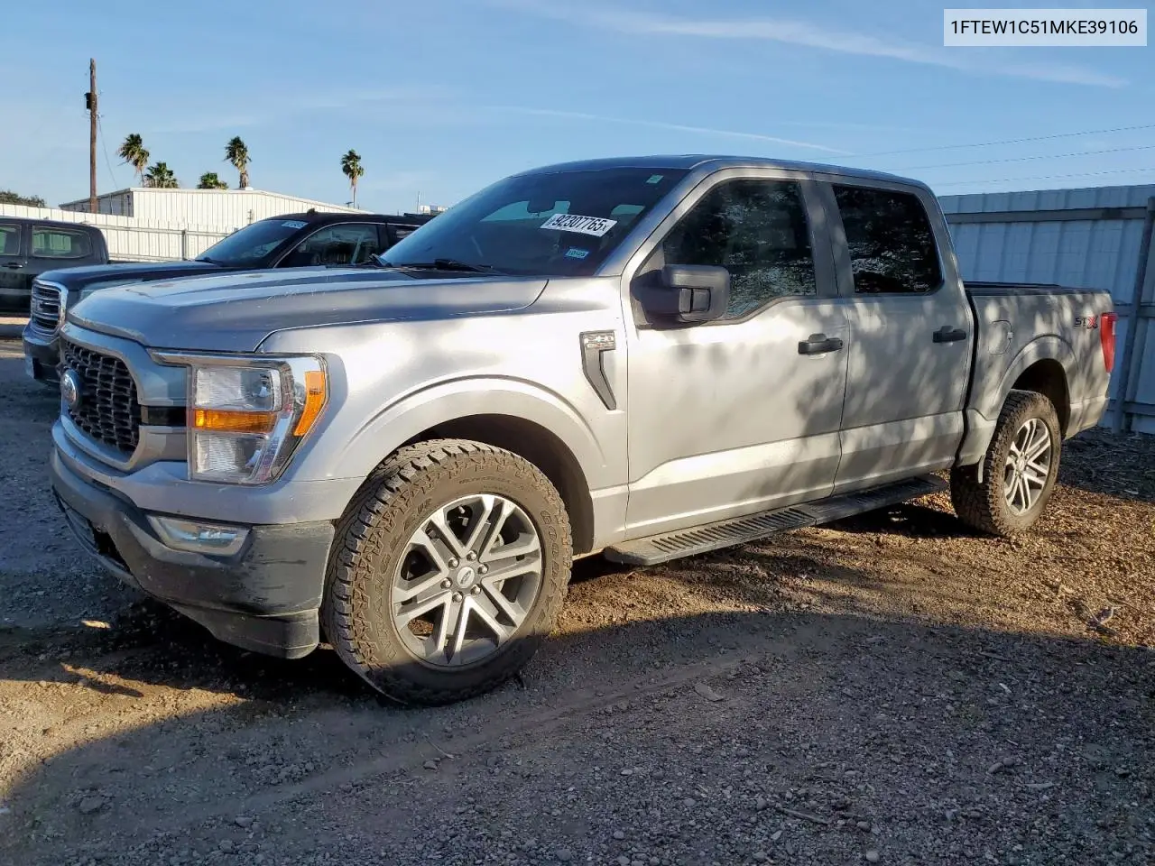 1FTEW1C51MKE39106 2021 Ford F150 Supercrew