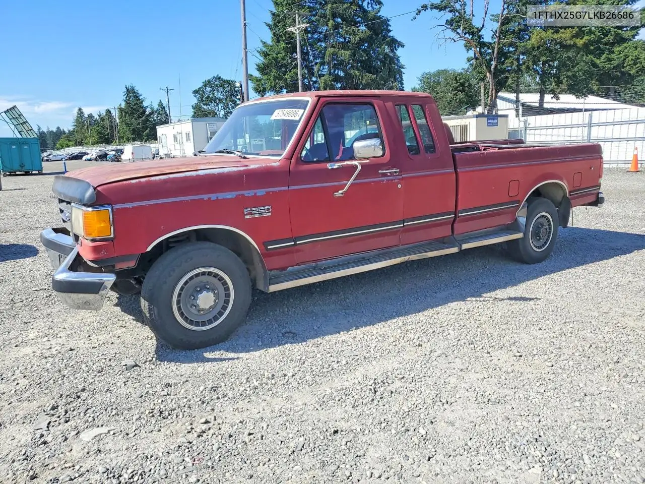 1990 Ford F250 VIN: 1FTHX25G7LKB26686 Lot: 57549096