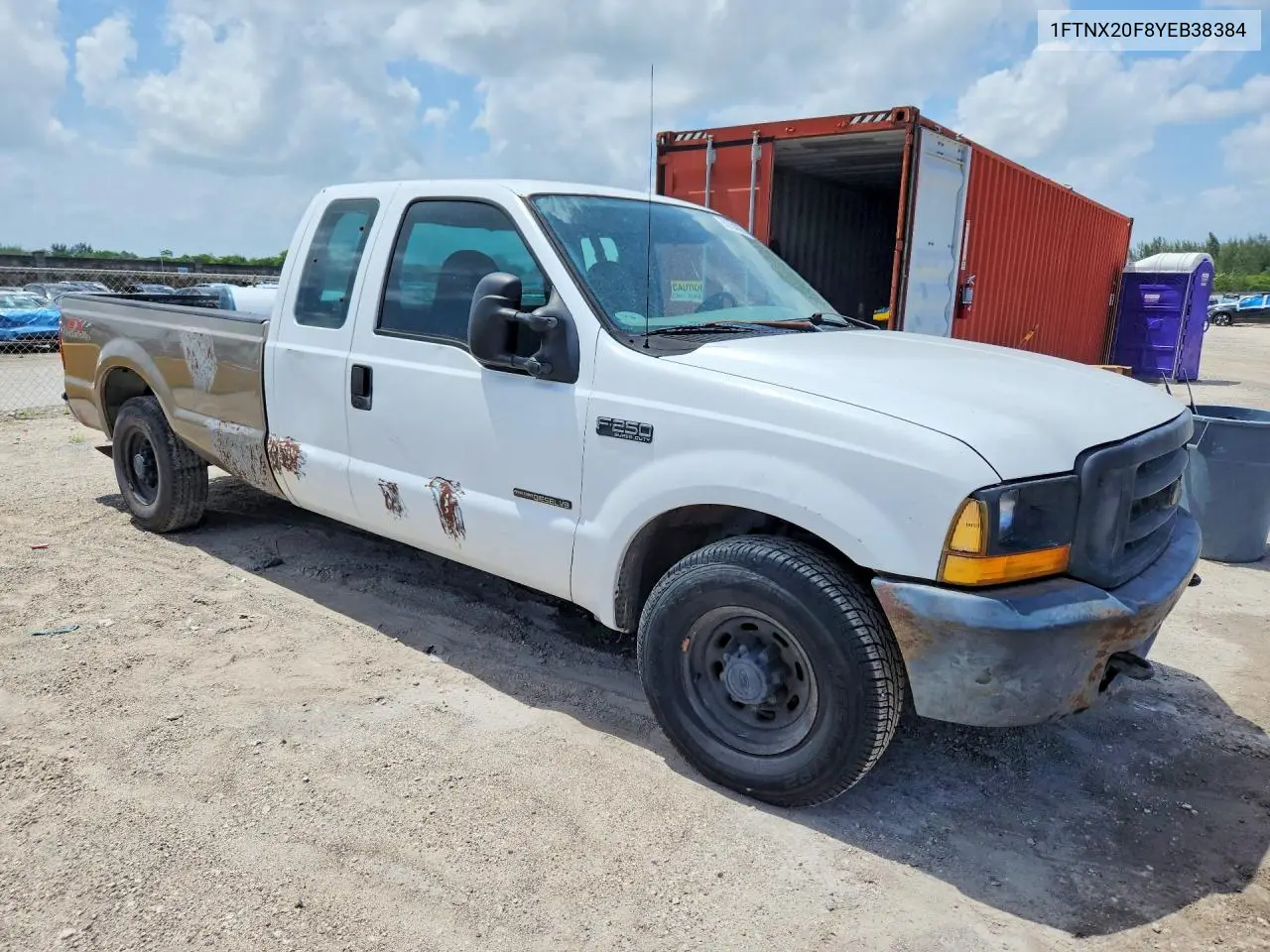 2000 Ford F250 Super Duty VIN: 1FTNX20F8YEB38384 Lot: 60704226