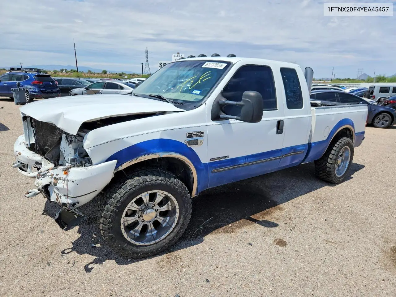 2000 Ford F250 Super Duty VIN: 1FTNX20F4YEA45457 Lot: 61717556