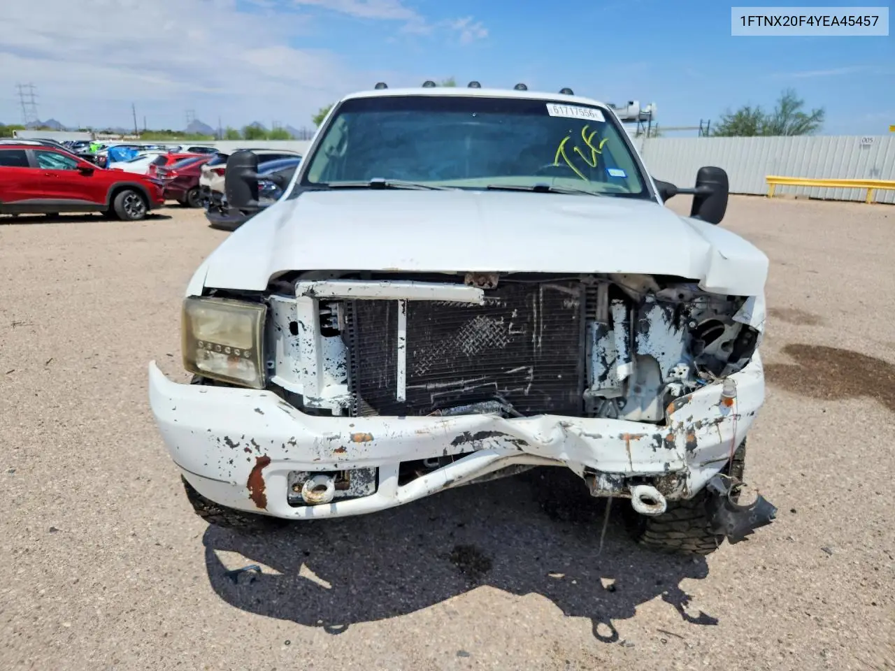 2000 Ford F250 Super Duty VIN: 1FTNX20F4YEA45457 Lot: 61717556