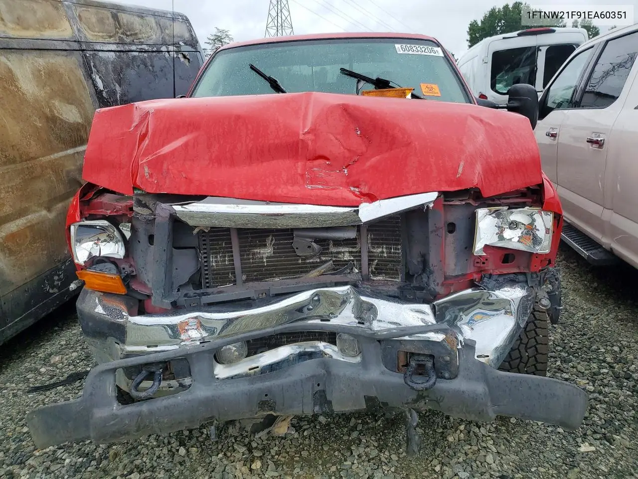 2001 Ford F250 Super Duty VIN: 1FTNW21F91EA60351 Lot: 60833206