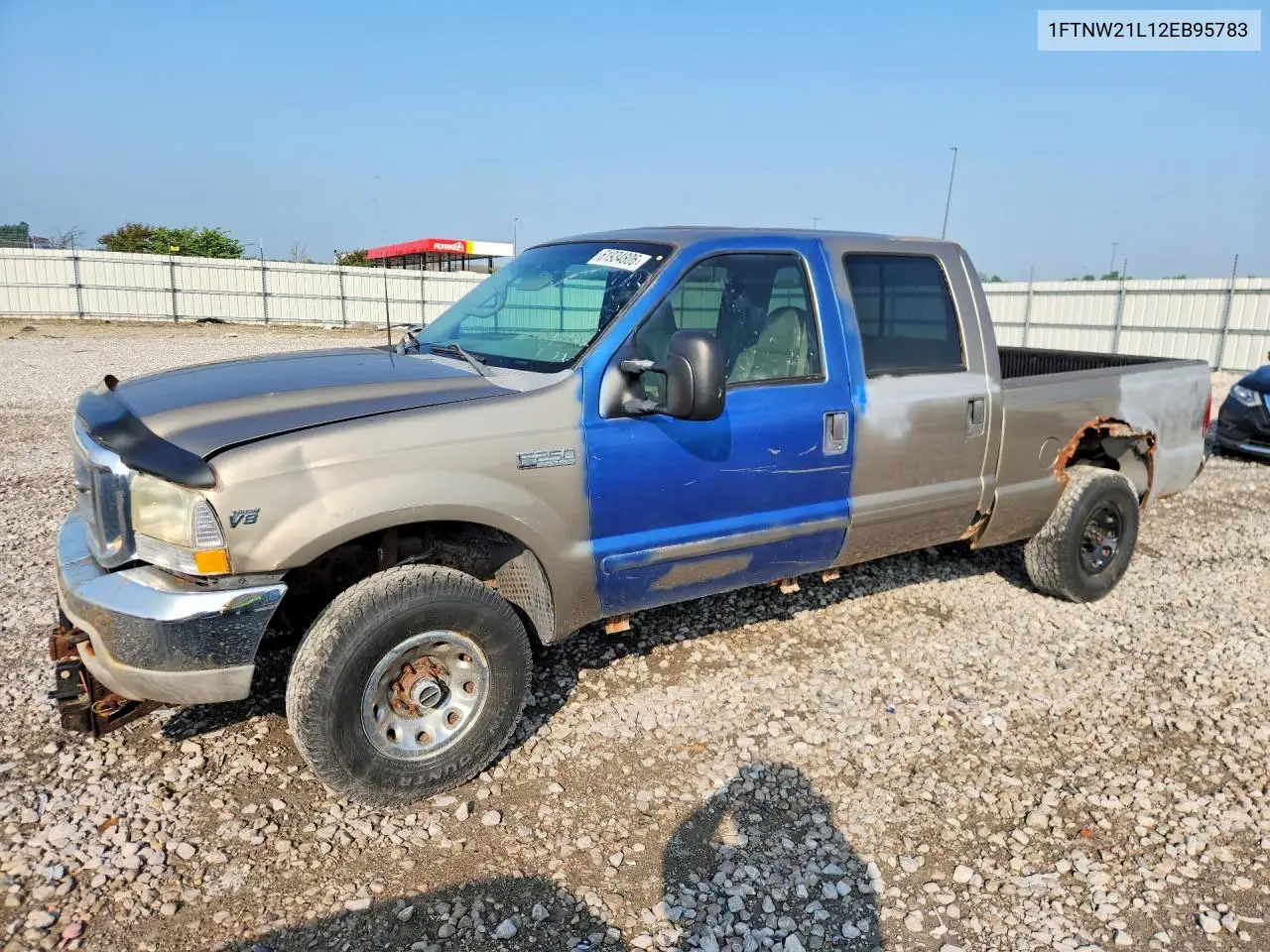 2002 Ford F250 Super Duty VIN: 1FTNW21L12EB95783 Lot: 61934806