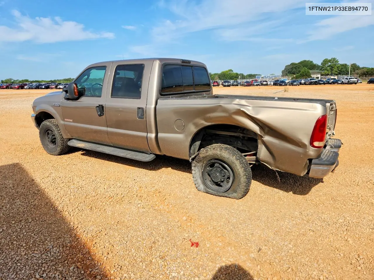2003 Ford F250 Super Duty VIN: 1FTNW21P33EB94770 Lot: 61703066