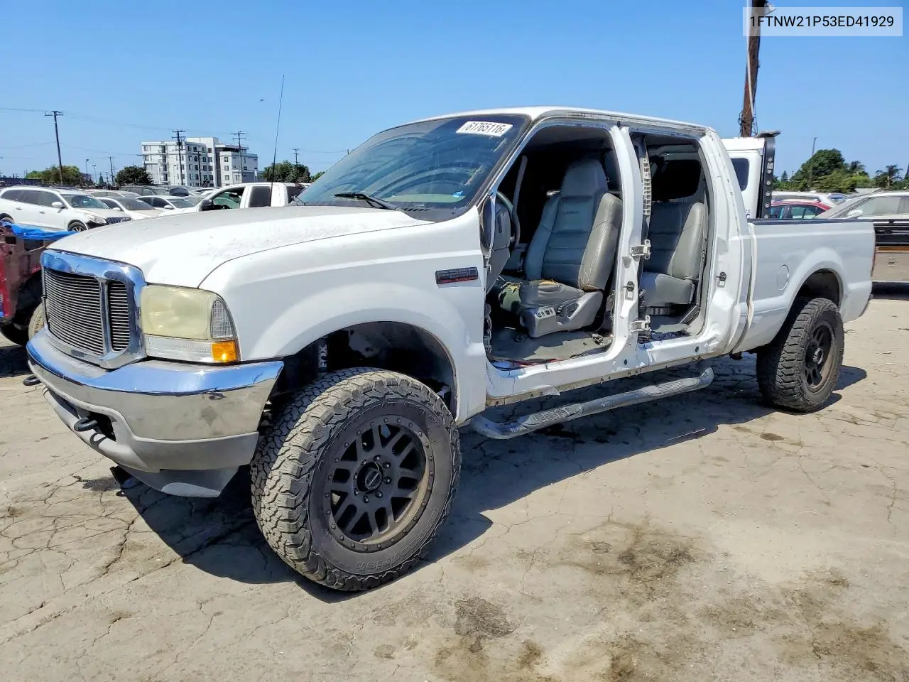 2003 Ford F250 Super Duty VIN: 1FTNW21P53ED41929 Lot: 61765116
